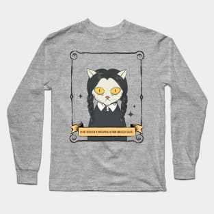 Wednesday Addams Funny Cat Long Sleeve T-Shirt